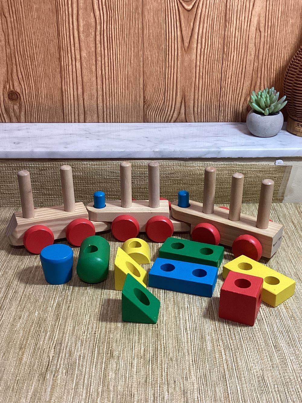 Wooden Colorful Toy Train Set - Multicolor - Picture 3 of 5